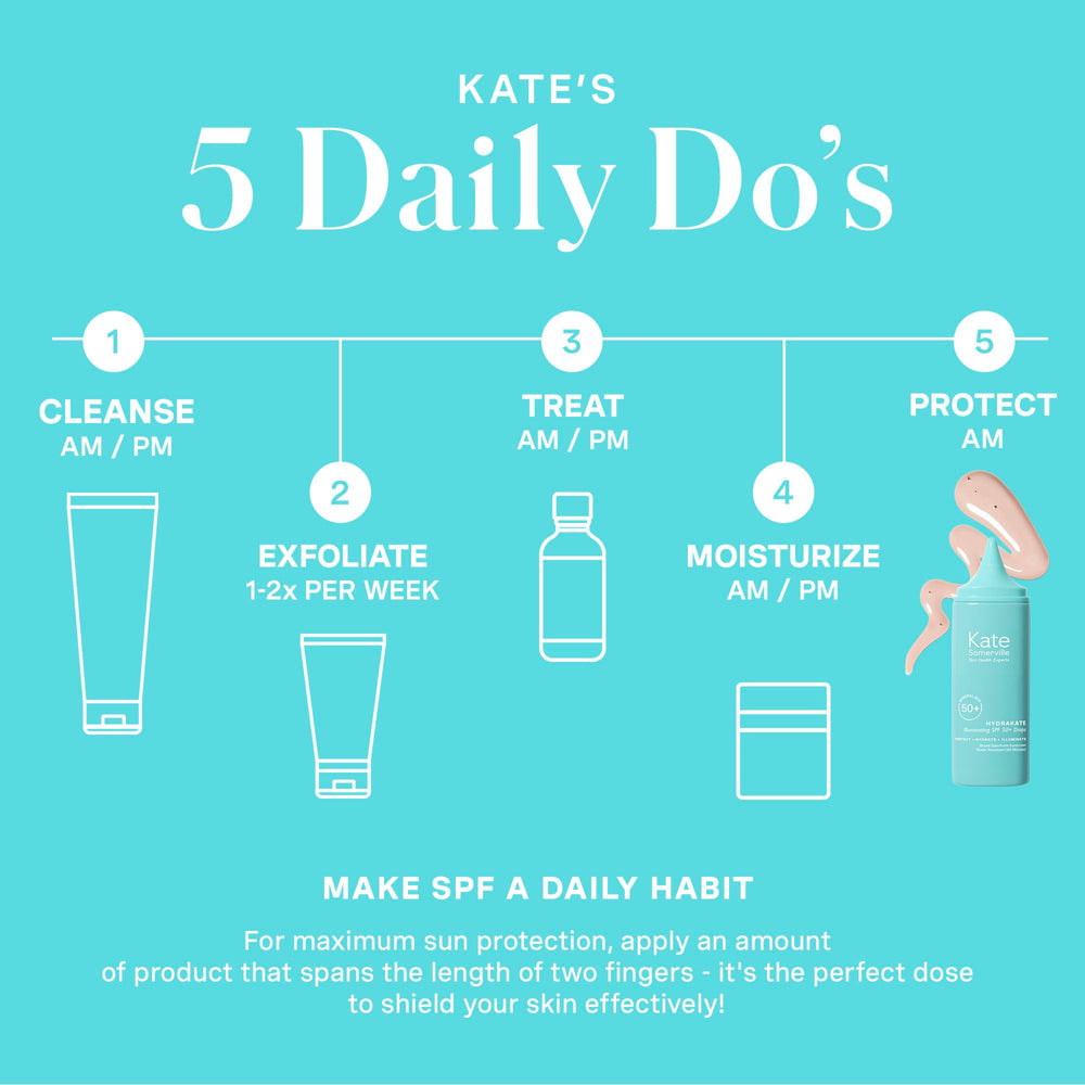 Kate Somerville HydraKate Illuminating Sunscreen Drops face application shows smooth, blendable tint