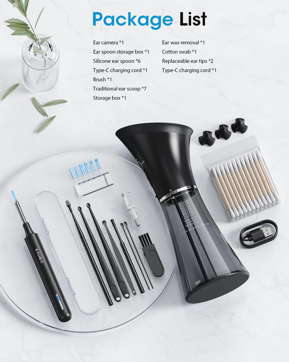 KAUGIC ear care kit offers a compact, ready-to-use solution