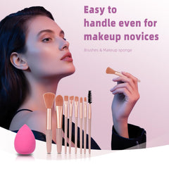 KAVCENT makeup brushes set shown with compact storage for easy organization