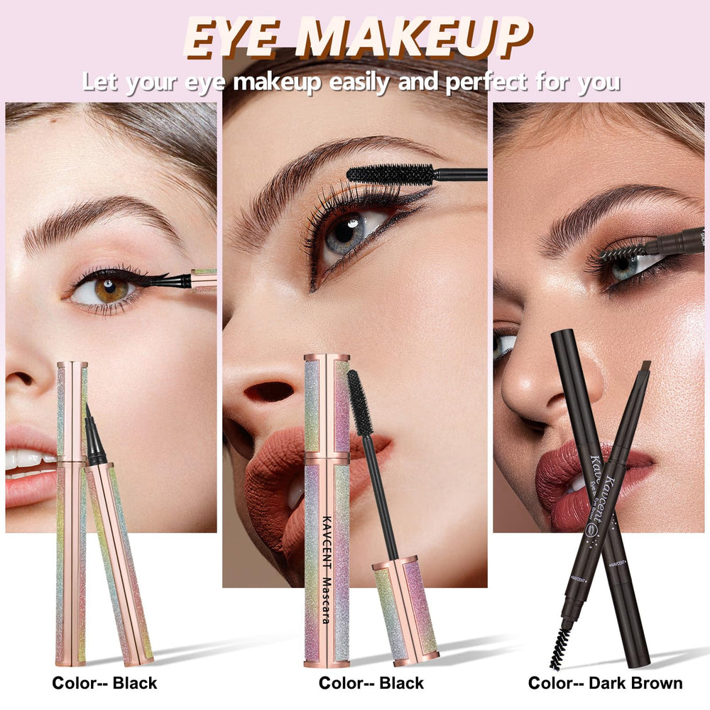 KAVCENT contour stick and pressed powder for sculpted features and matte finish.
