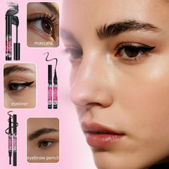 KAVCENT Mascara brush demonstrates volume and length with defined lashes.