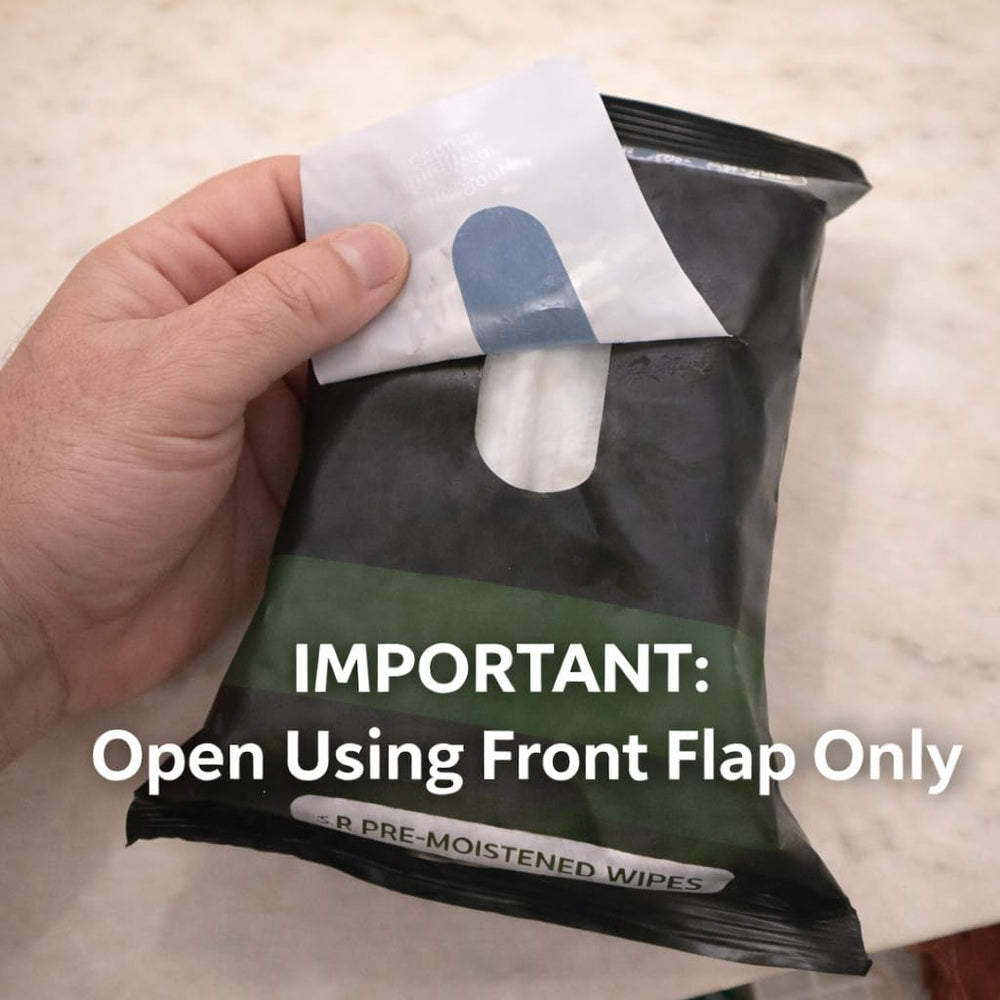 Kawala Men’s Face Wipes in gym bag ready for post‑workout refresh.