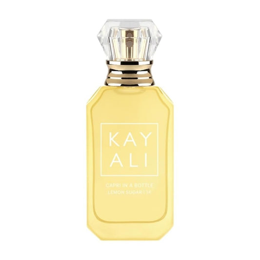 KAYALI Capri in a Bottle Lemon Sugar bottle view for bright daily wear.