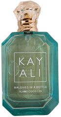 Kayali Maldives flower heart of ylang-ylang and coconut, lush floral softness and depth.