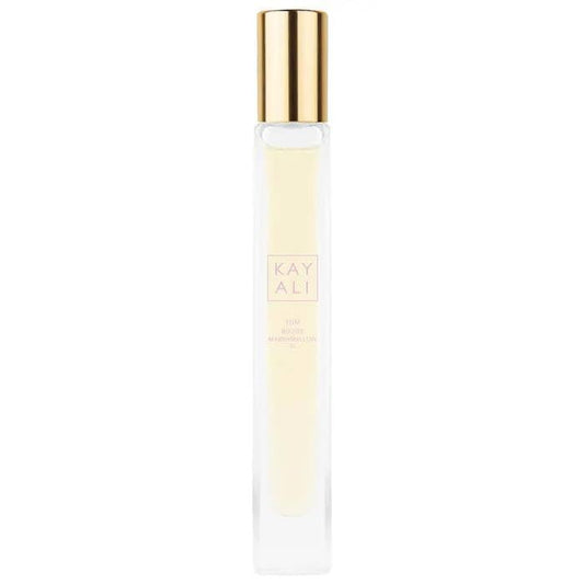 KAYALI Yum Boujee Marshmallow 81 travel spray bottle ready for on-the-go fragrance for daily wear.
