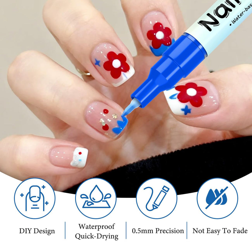 KAYLLE KT waterproof nail art pens survive hand washing for durable designs