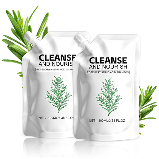 KEBEGE Rosemary Amino Acid Shampoo bottle shows natural scalp nourishment.
