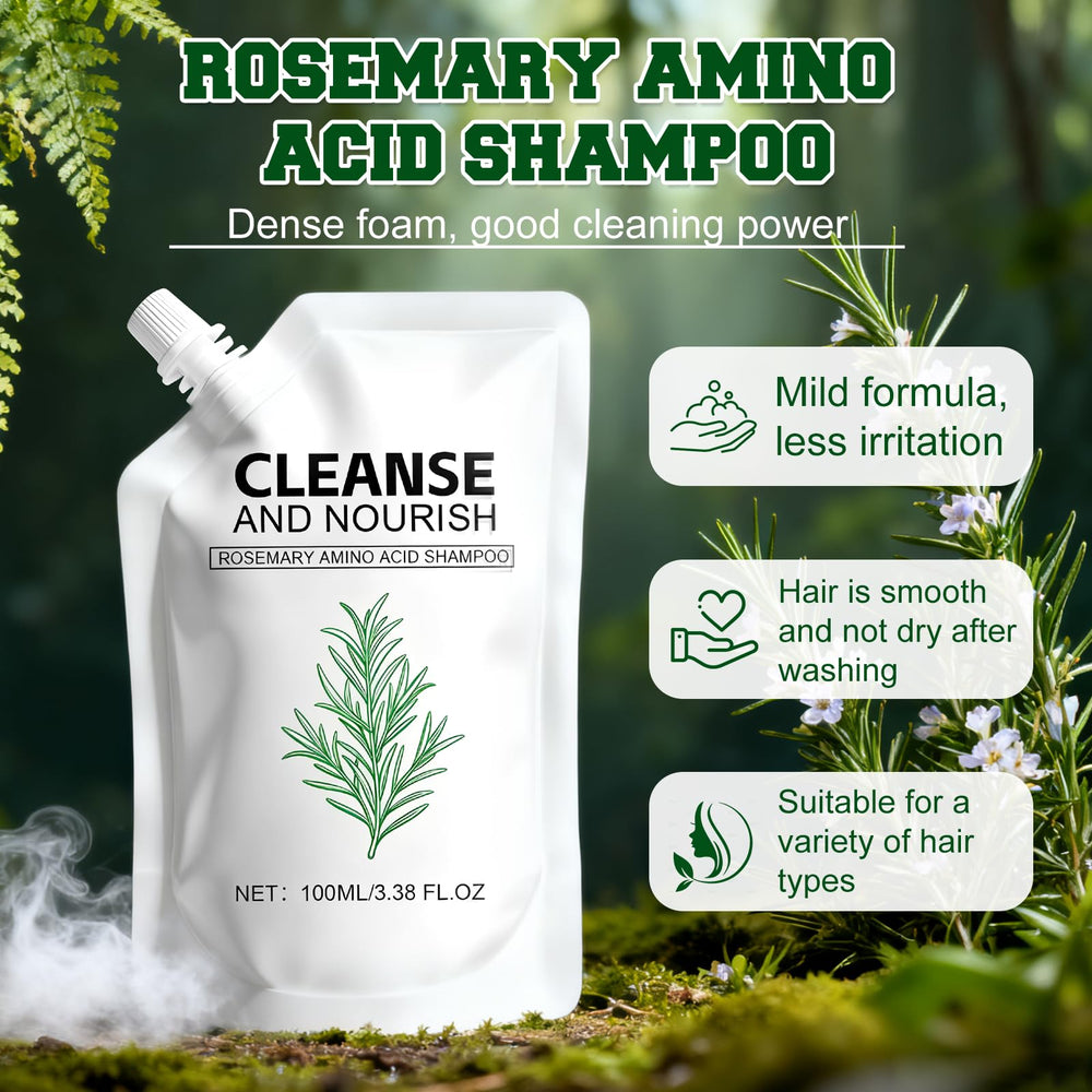 KEBEGE Rosemary Amino Acid Shampoo pour action for easy daily use and aroma.