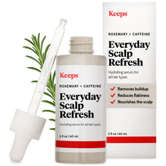 Keeps Everyday Scalp Serum bottle for nightly scalp nourishment.
