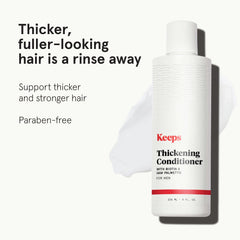Keeps Thickening Conditioner pour detail for easy application.