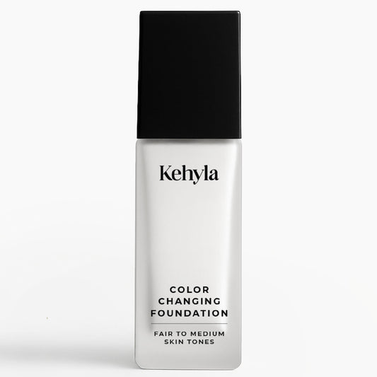 Kehyla Beauty Color Changing Foundation bottle shows adaptive shade for mature skin.