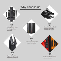 Keiby Citom polished black technology tools for upscale grooming.