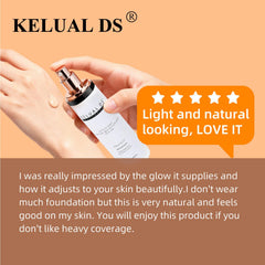 KELUAL DS tinted swatch on skin blends evenly for a natural match.