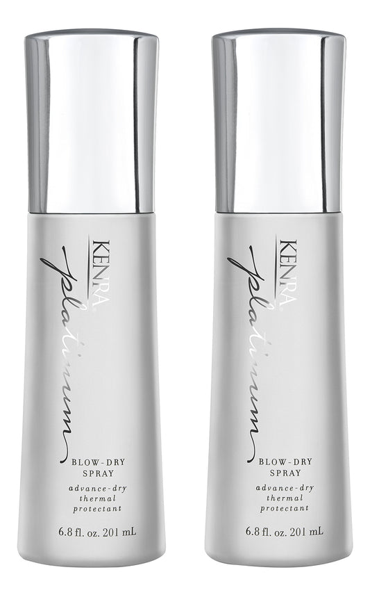 Kenra Platinum Blow-Dry Spray two-pack bottles ready for faster drying and protection