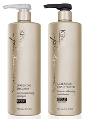 Kenra Platinum Luxe Shine Shampoo bottle with gold-enriched formula for radiant, silky hair