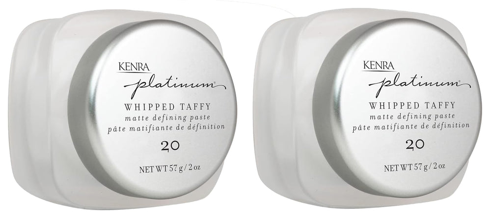 Kenra Platinum Whipped Taffy 20 duo-pack bottles for ultra-matte finish and flexible hold.