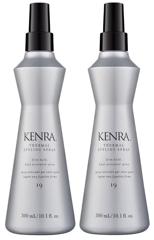 Kenra Thermal Styling Spray 19 bottle in a 2-pack for heat protection and easy release