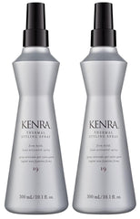 Kenra Thermal Styling Spray 19 bottle in a 2-pack for heat protection and easy release