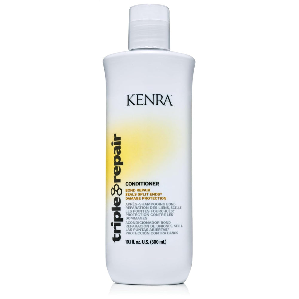 Kenra Triple Repair Conditioner cap closeup showing peptide fortification for strength.