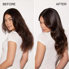 Damaged hair close-up after Kenra Triple Repair treatment showing improved texture