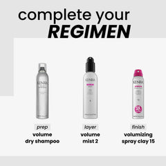 Kenra Volume Dry Shampoo provides a styling foundation for versatile looks