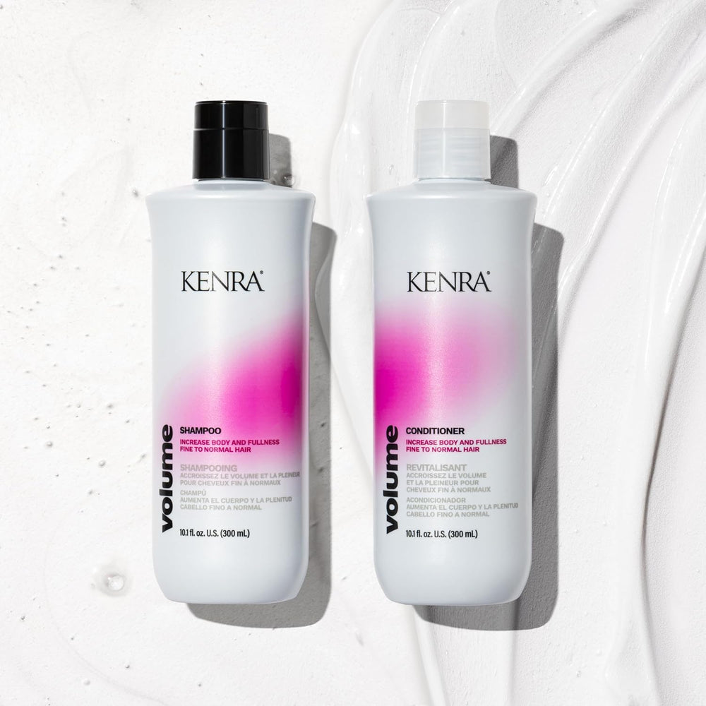 Kenra Volume Shampoo lather image emphasizing cleansing and volume boost.