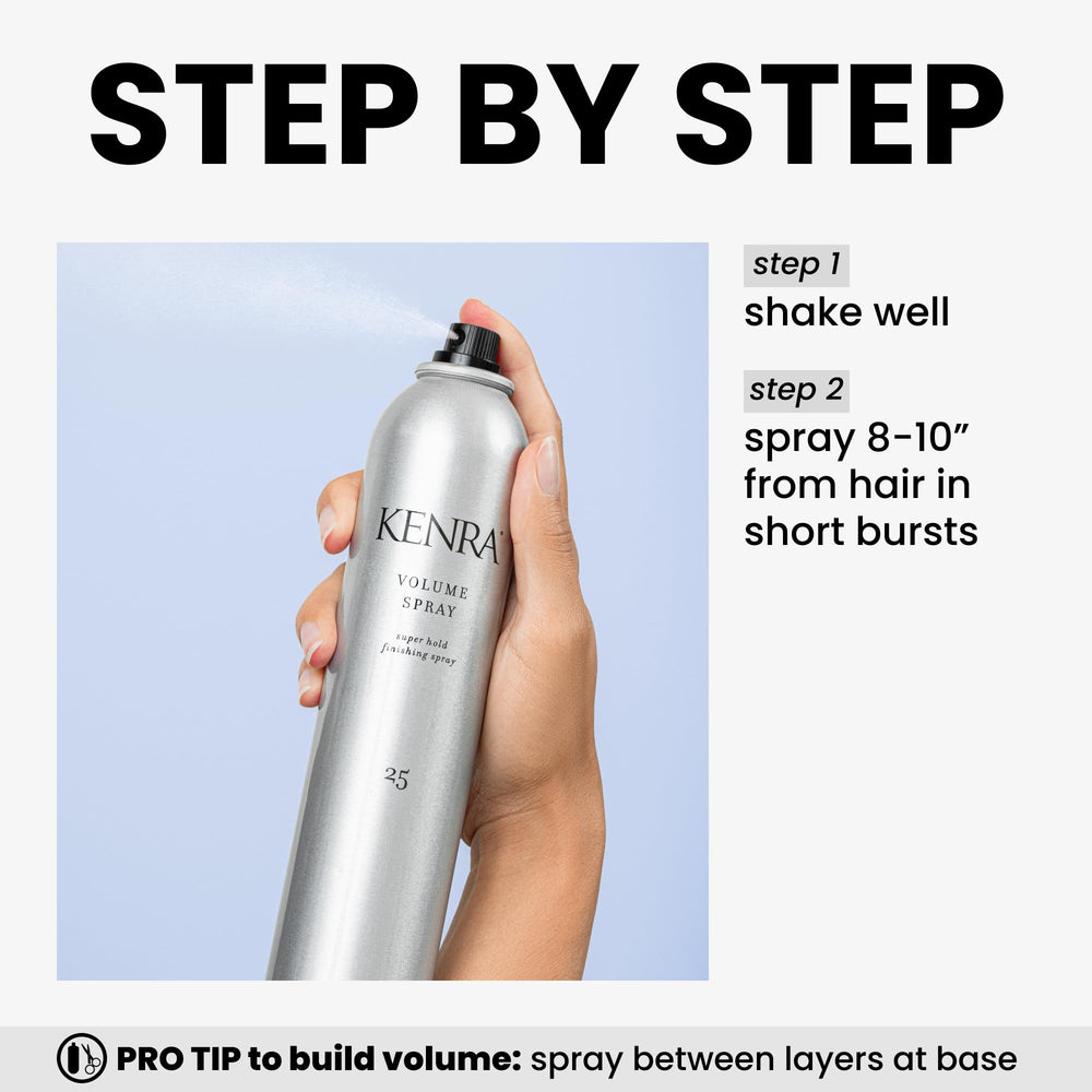 Kenra Volume Spray 25 shows wind resistance up to 25 MPH for secure styles.