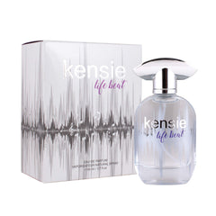 Kensie Life Beat EDP bottle highlighting citrus notes for everyday freshness.