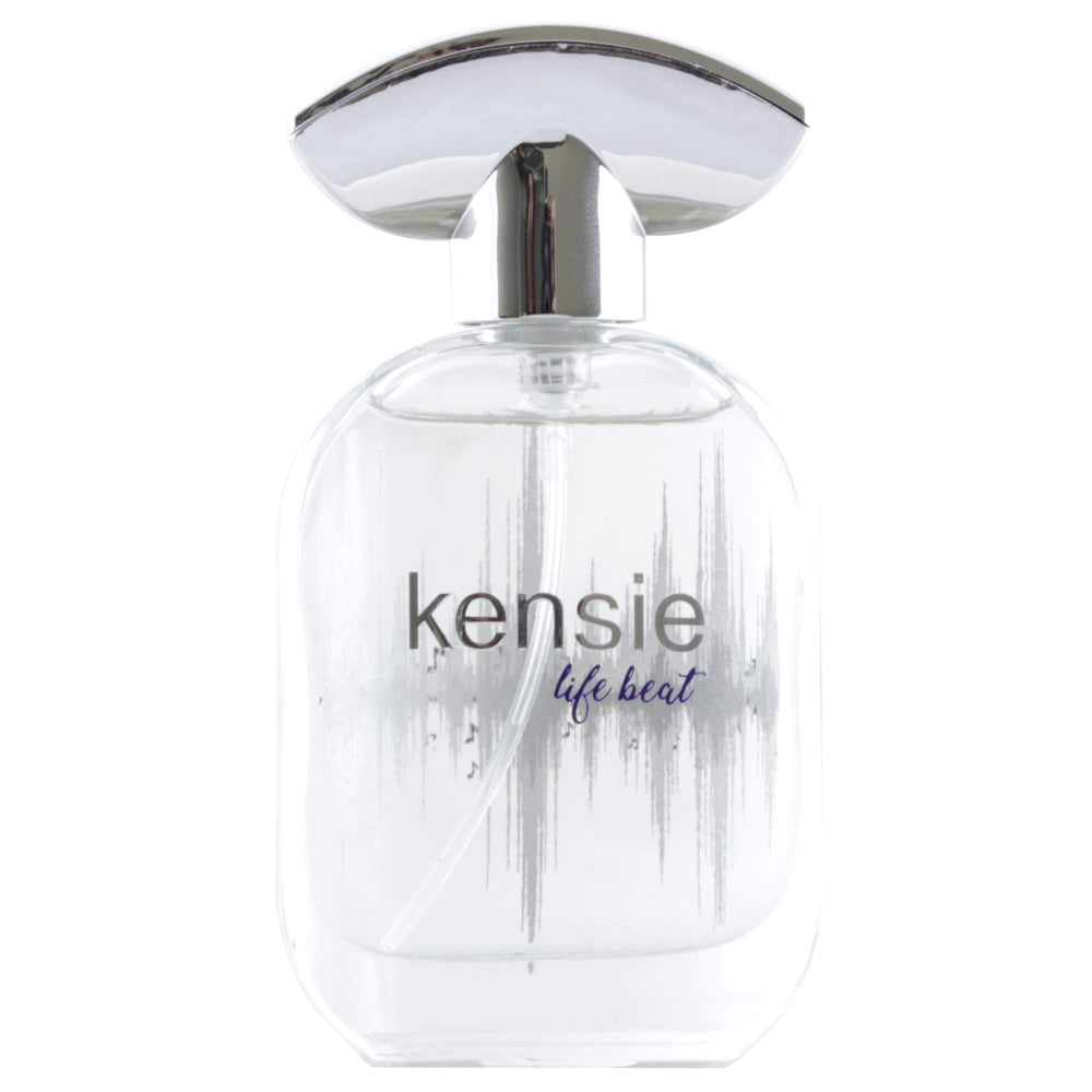 Kensie Life Beat EDP spray in action for a balanced, all-day fragrance.