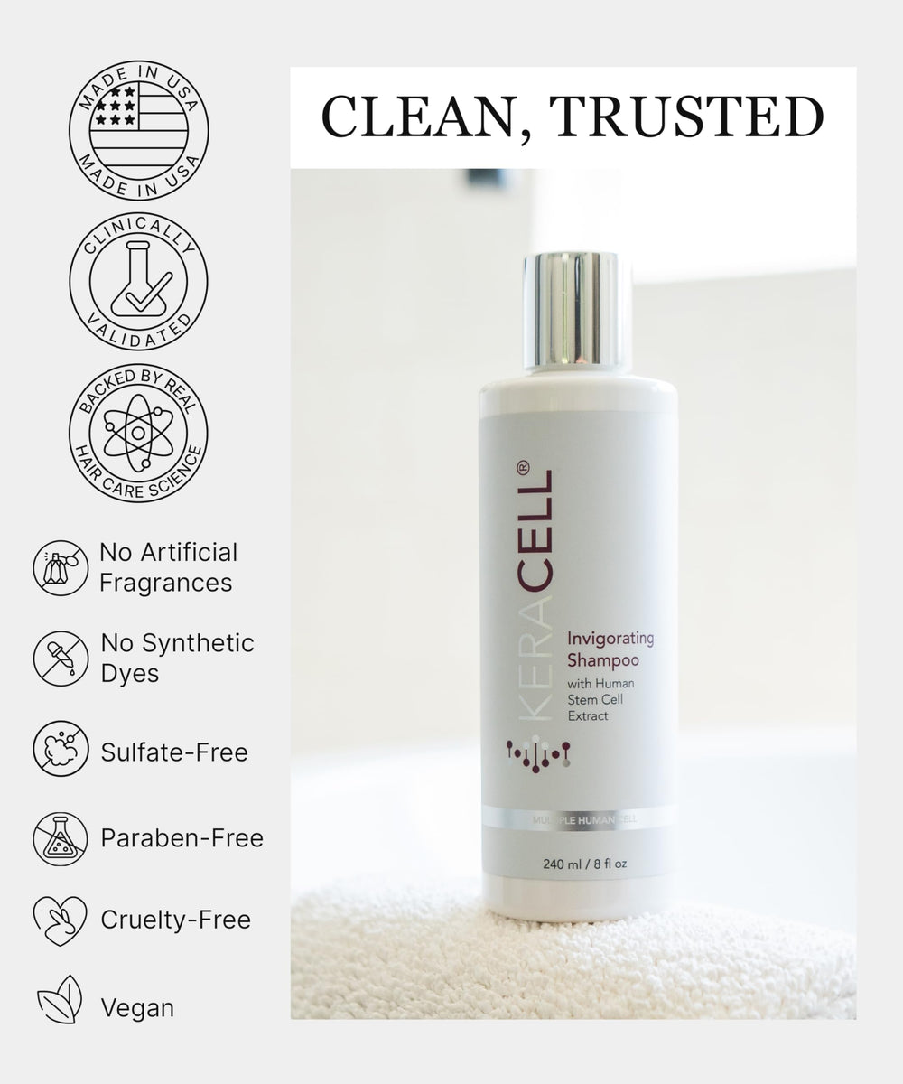 Keracell Invigorating Shampoo strong hair strands after wash