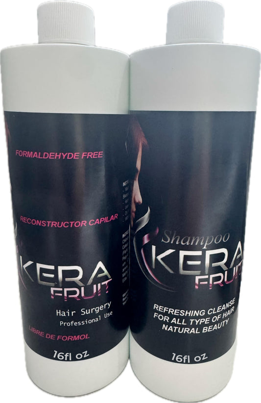 KERA FRUIT bottle pour shows anti-frizz formula for smoother hair