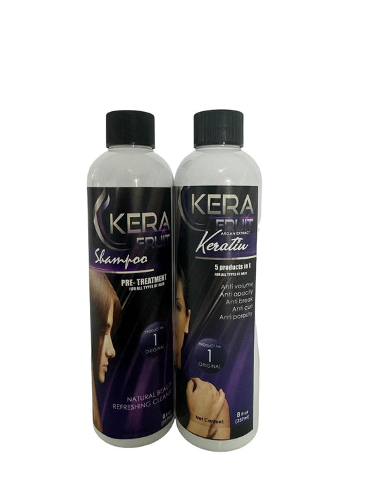 KERA FRUIT hair surgery treatment 8oz bottle pour for easy smoothing and frizz control