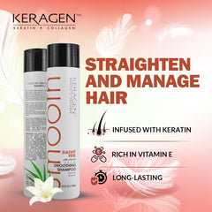 KERAGEN Smoothing Shampoo lather demonstrates gentle cleansing