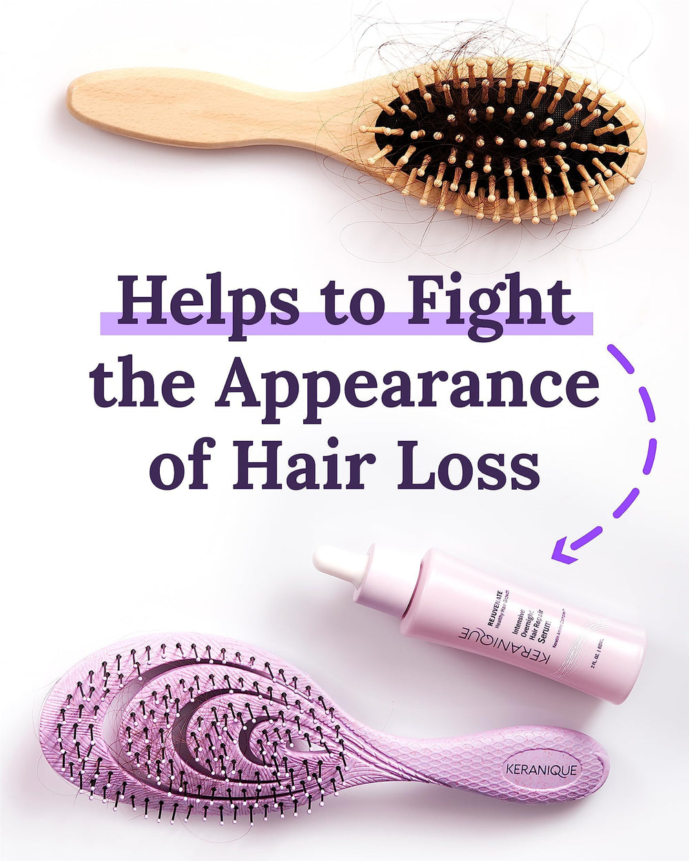 Keranique Overnight Hair Serum being applied to scalp for growth support