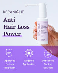 Keranique precision sprayer close-up enabling precise scalp targeting
