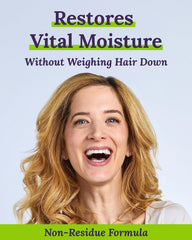 Keranique shampoo bottle side view emphasizes lightweight formula for thinning hair.
