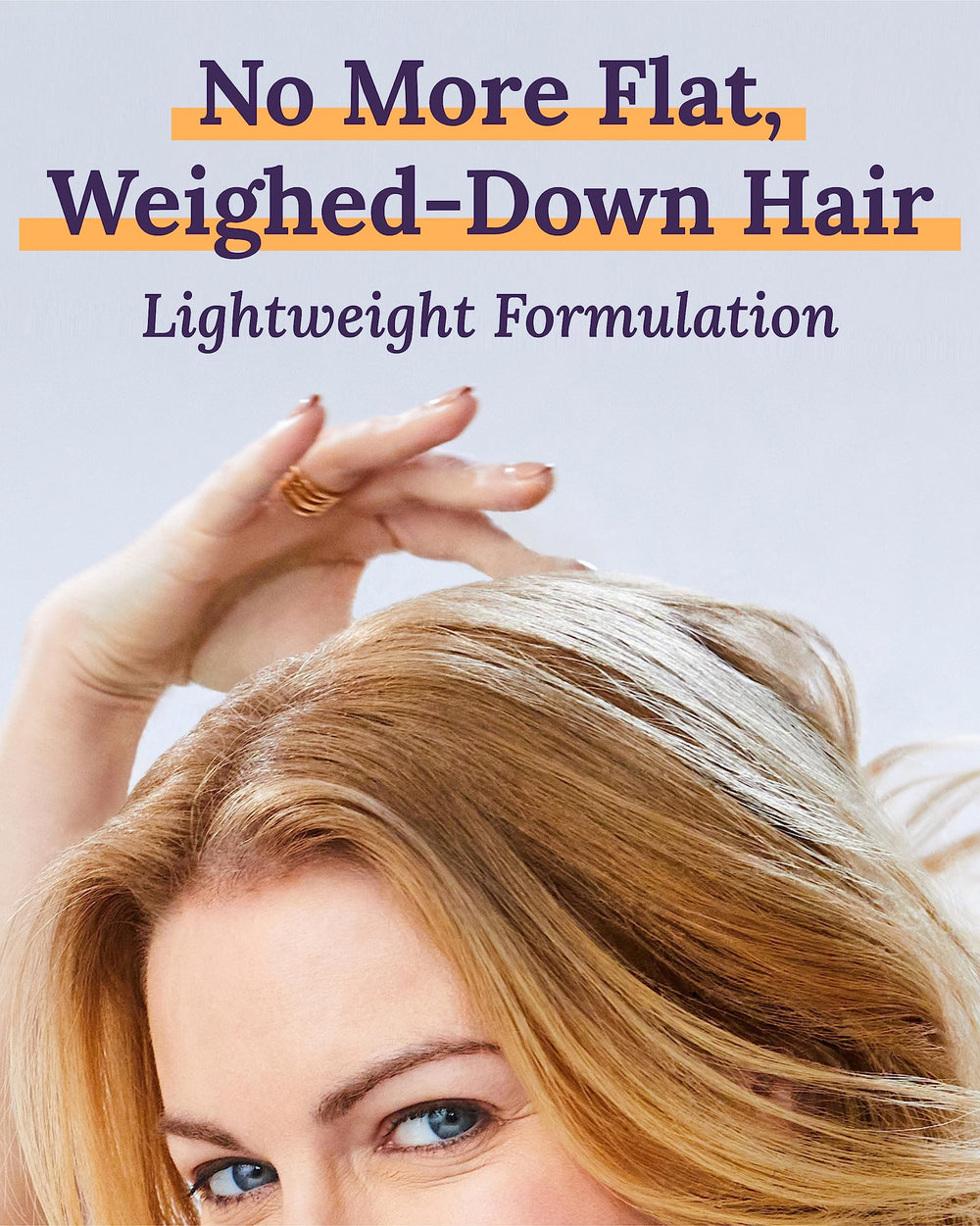 Keranique anti-frizz finish shot demonstrates smooth, manageable hair after use