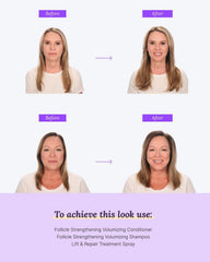 Keranique Volume Travel Kit application tips illustrate quick on-the-road touch-ups
