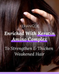 Soft hold and shine from Keranique mousse after styling.