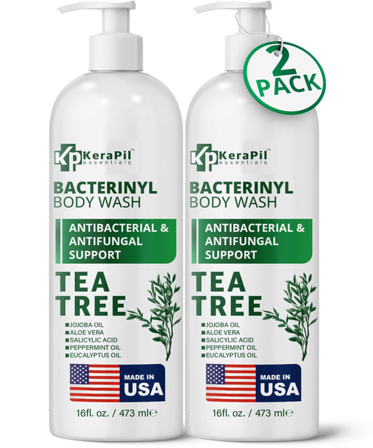 KERAPIL Bacterinyl Tea Tree Oil Body Wash bottle for clean, refreshed skin