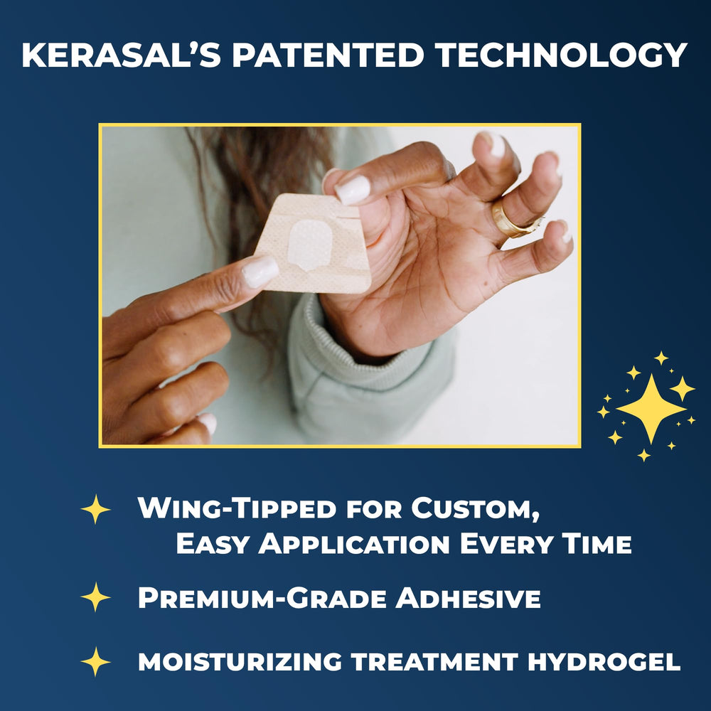 Kerasal Nighttime Renewal Patches staying in place during wear for 6-8 hours