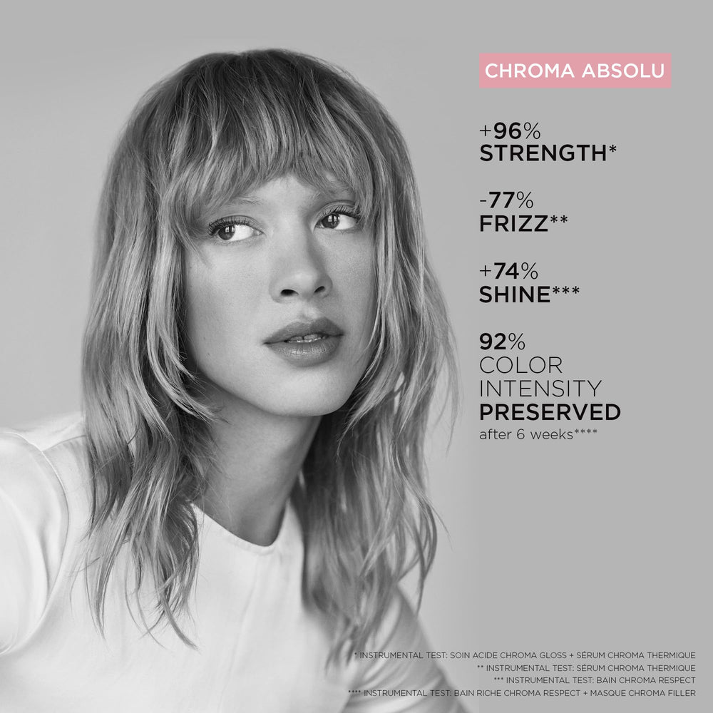 Kérastase Chroma Absolute Chroma Respect shampoo foamy lather showcases soft cleansing that preserves shine.