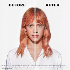 Kérastase Chroma Absolute Chroma Respect shampoo pour demonstrates gentle cleansing for fine to medium hair.