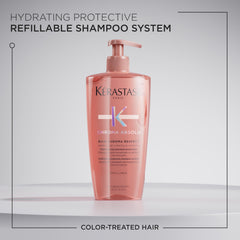 Close-up of creamy lather from Kérastase Chroma Absolute shampoo.