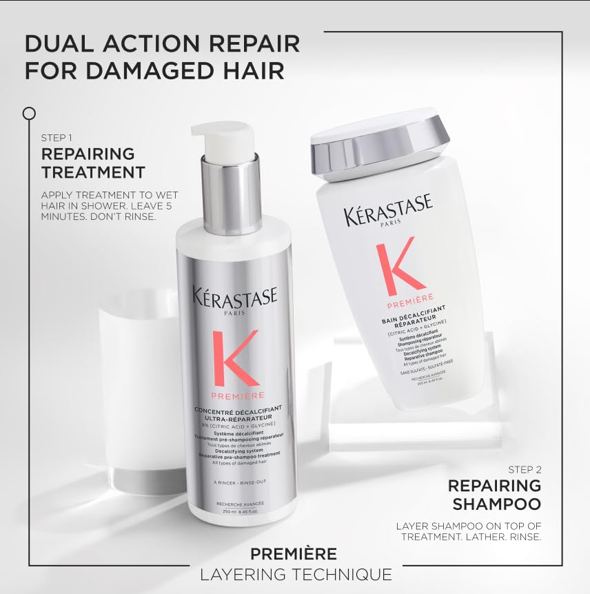 KÉRASTASE Premiere hair strands closeup shows improved texture and strength