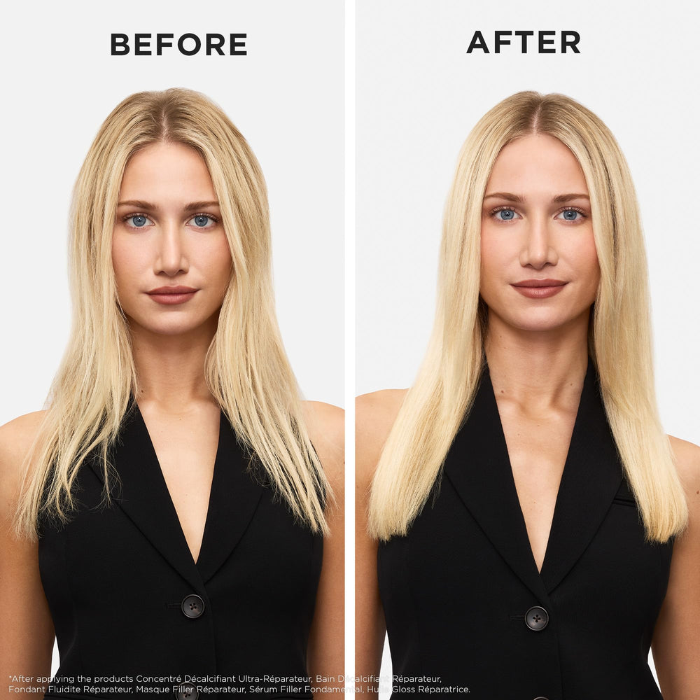 Kerastase Premiere Pre-Shampoo application on damp hair before washing.