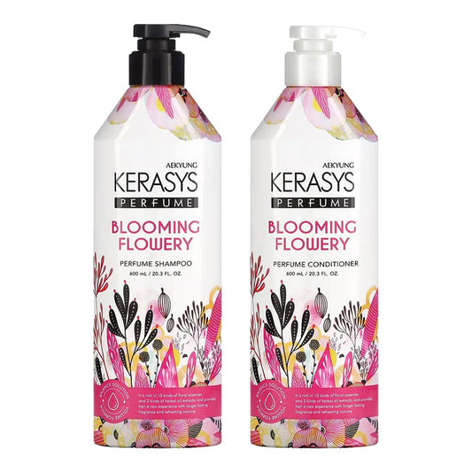 Kerasys Perfume Blooming Flowery shampoo bottle for a refreshing cleanse and floral scent.