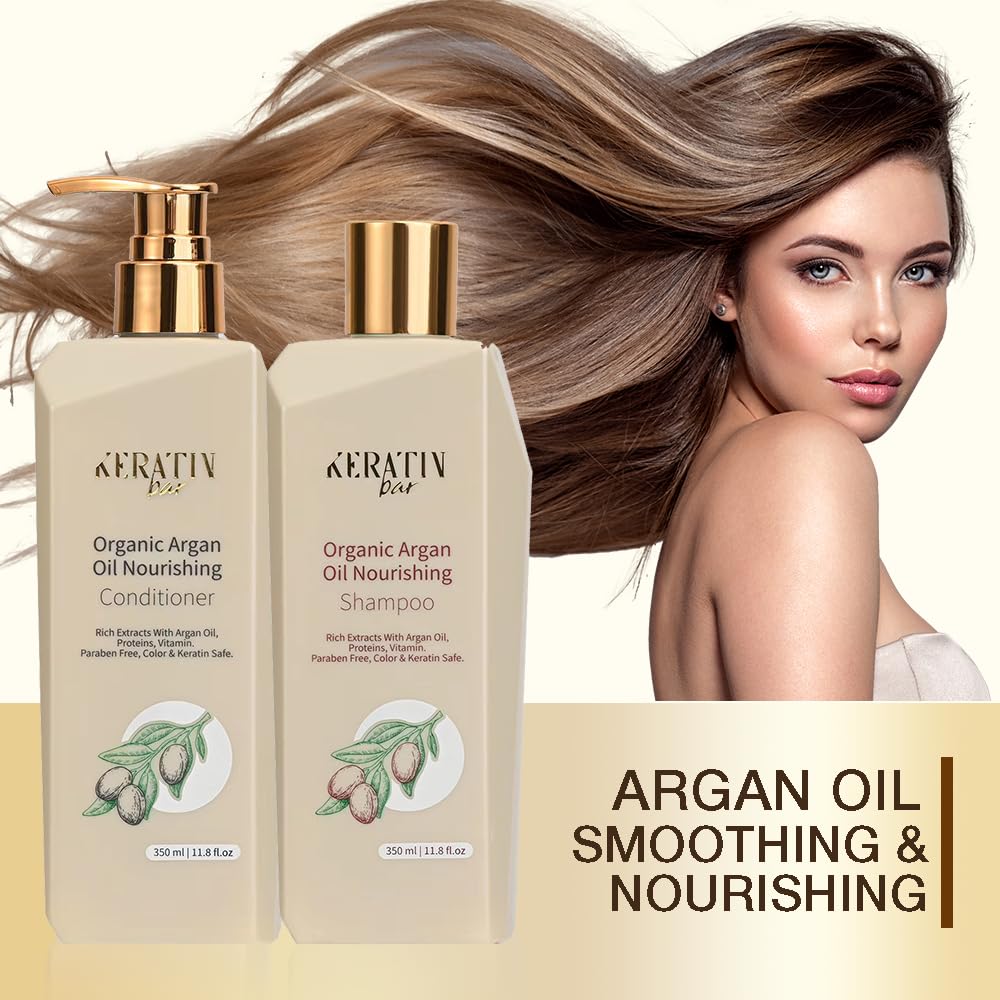 KERATIN BAR Organic Shampoo packaging box emphasizes color-safe formula