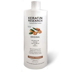 KERATIN RESEARCH Brazilian Keratin Blowout bottle—professional 1000ml for salon-quality results at home