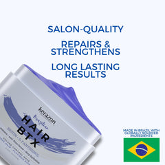 Kerazon Blonde BTX Mask flat iron use for sleek finish.